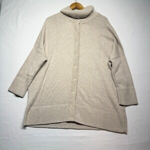VETTA Capsule 4 in 1 Oversized Turtleneck Sweater Beige Organic M